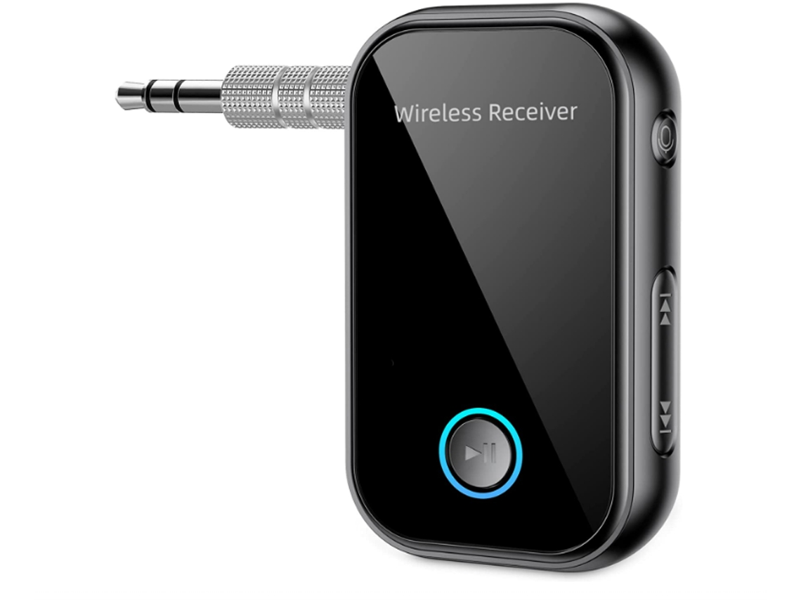 Esuper - Receptor Bluetooth / Kit de coche manos libres, adaptador auxiliar  Bluetooth portátil de 0.138 in, transmisión de música inalámbrica para el