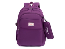 BLEWANDY Mochila escolar infantil niños y niñas bandolera secundaria estudiantes mochila nylon Morado oscuro