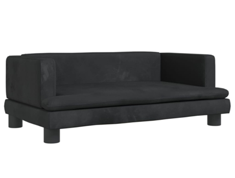 Cama para perros de terciopelo negro 80x45x30 cm VIDAXL