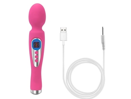 Vibrador de masaje recargable USB con múltiples frecuencias para adultos (rosa) VEANXIN