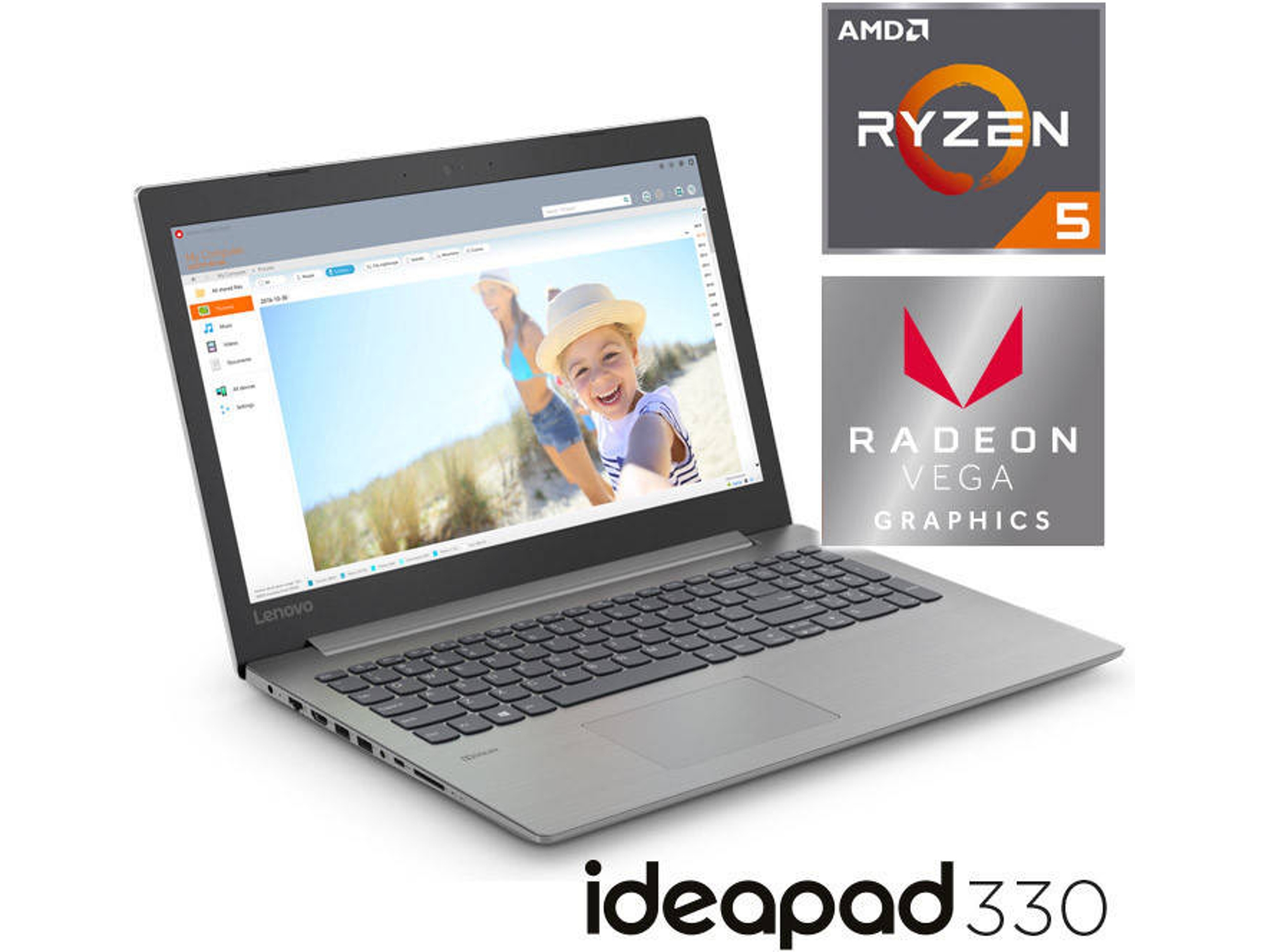 Portátil 15.6'' LENOVO Ideapad 330-15ARR - 81D2007MSP (AMD Ryzen - RAM: 4 GB - Disco duro: 128 GB SSD)