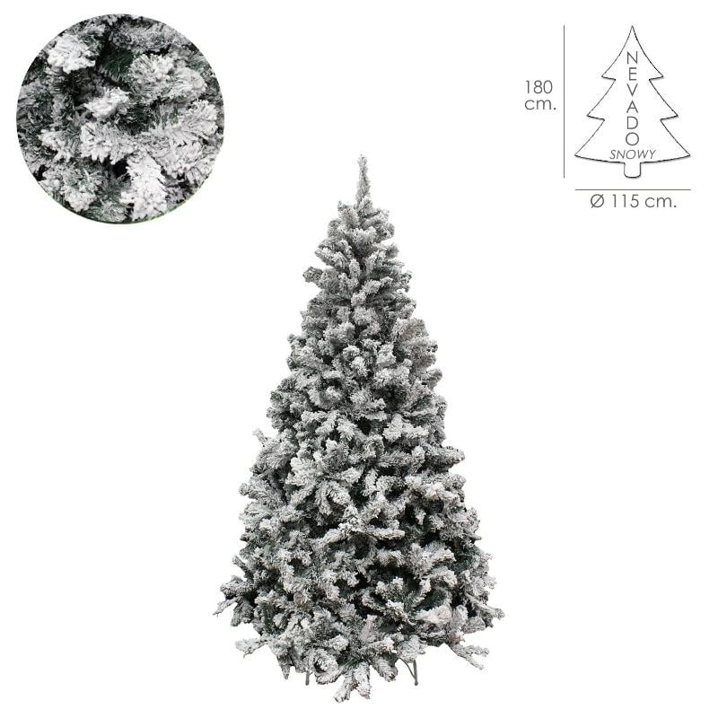 Arbol de navidad nevado 180 cm. 758 ramas. hojas de pvc con nieve artifical