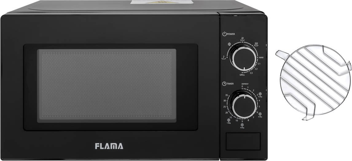 Microondas FLAMA 1888FL (20 L - Con grill - Negro)