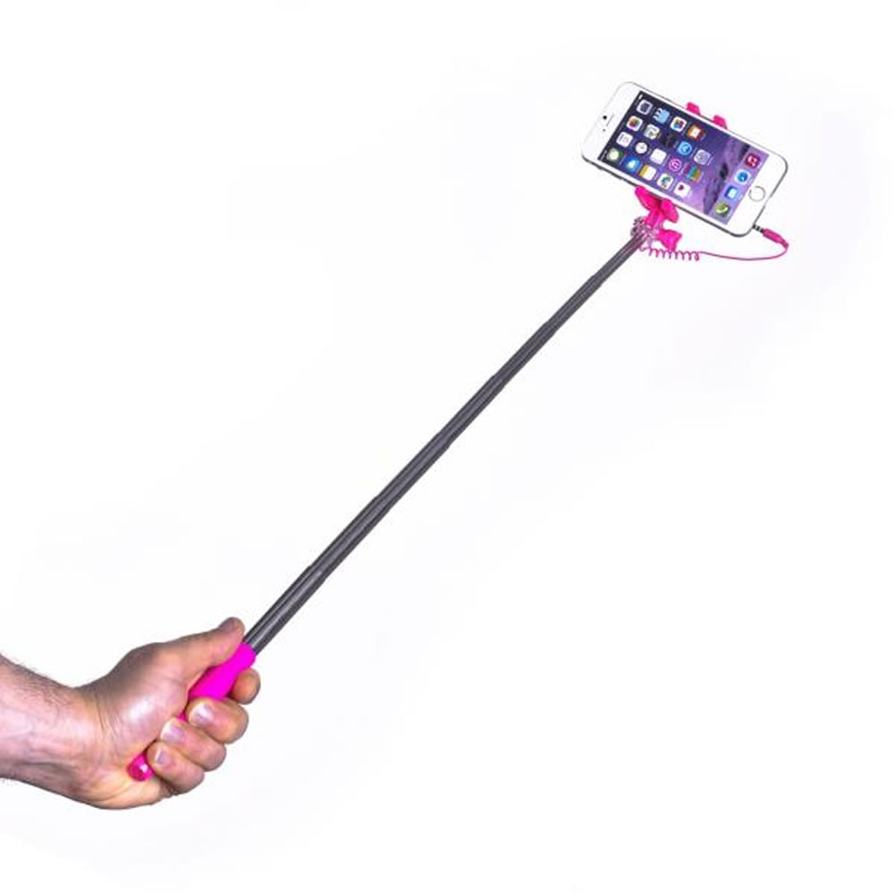 Mini Selfie Stick CELLY con Cables Rosa