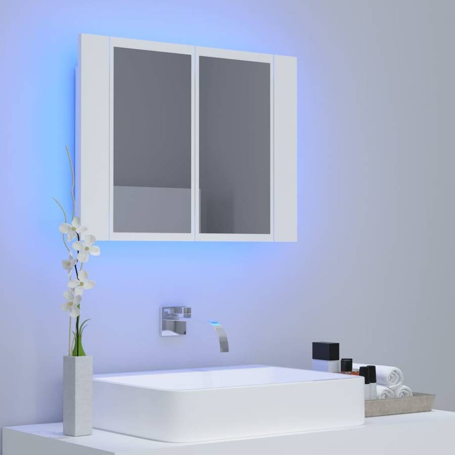 Armario Espejo De baño con luz led blanco 60x12x45 cm vidaxl madera aglomerada