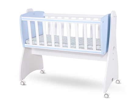 Cuna con balancín convertible en asiento FIRST DREAMS whitebaby blue