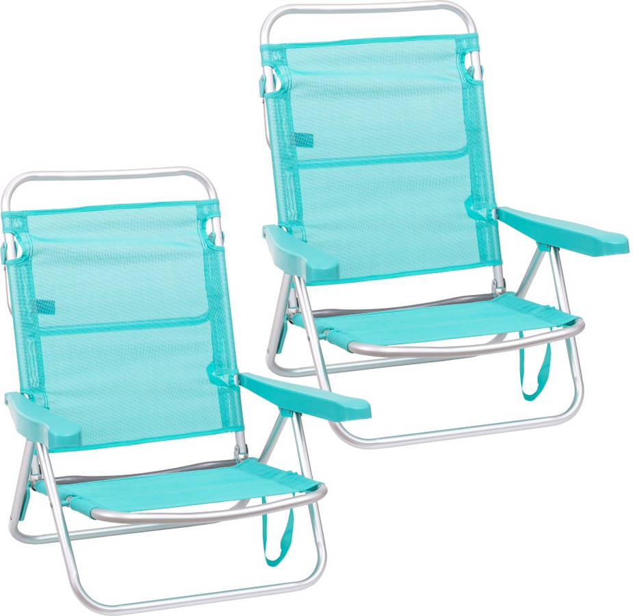 Set de 2 Sillas de Playa LOLA HOME (Aluminio - 61x47x80 cm)