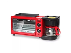 Mini horno + Cafetera WEIMAI 3 en 1 Rojo