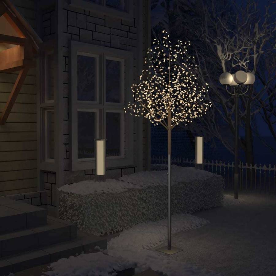 Árbol de Navidad VIDAXL Flor de Cerezo 600 Luces LED Blanco Cálido (Plástico - Metal - 300 cm)