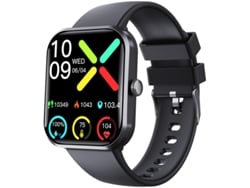 Reloj deportivo inteligente SZSMART F96 bluetooth para ritmo cardíaco y niveles de azúcar en la sangre - negro (silicona)