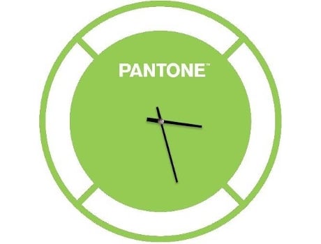 Reloj De Pared pantone by homemania hio8681847184454 verde y blanco metal 40x015x40 cm