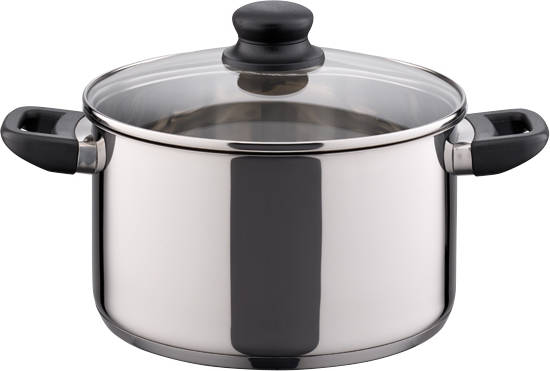 Elo Cacerola De cocina acero inoxidable pulido alta 16cm. juwel luxe con fondo encapsulado y tapadera crista olla honda 1.7