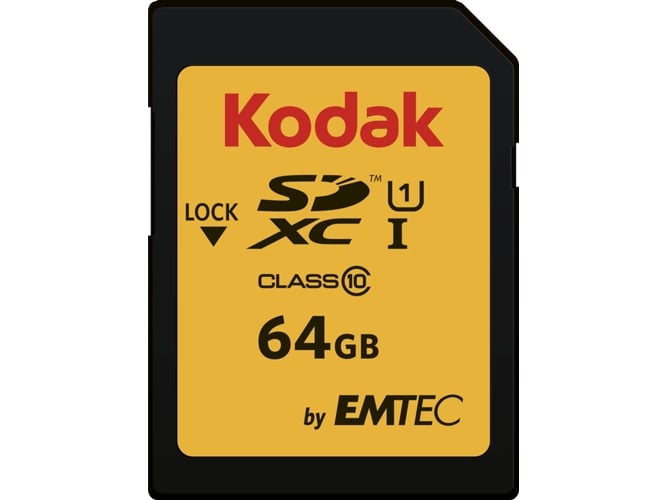 Kodak Tarjeta Memoria flash 64 gb sdxc clase 10 uhsi de 85 mbs negro u1 ekmsd64gxc10k