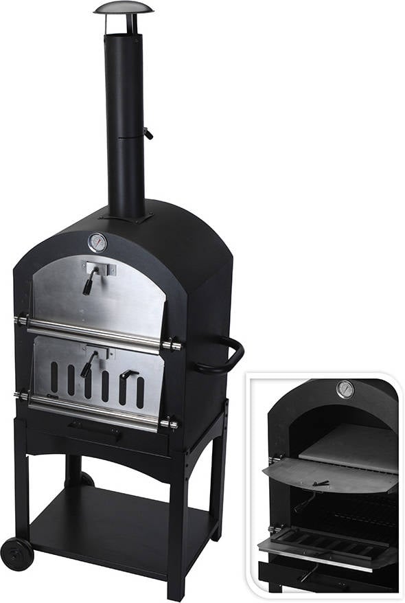 Barbacoa a Carbón VAGGAN Inox (Negro - Acero Inoxidable - 44.5x65x158 cm)