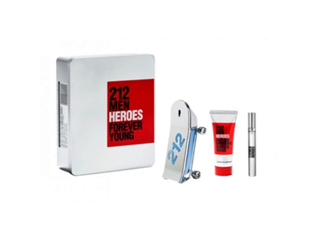 Conjunto de Perfume Carolina Herrera 212 Men Heroes Forever Young 3 Pcs