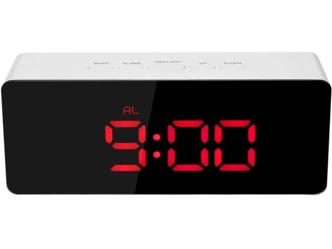 Reloj Despertador RITTEREC Espejo LED Rojo