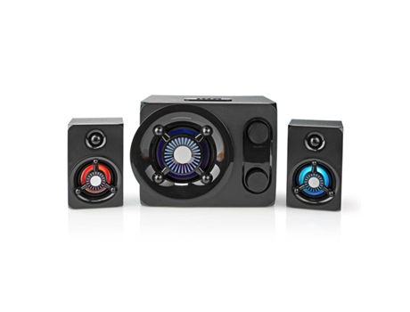 Altavoces para juegos Canales de oradores: 2.1 Adaptador de corriente Macho de 3,5 mm 75 W LED Control del volumen NEDIS