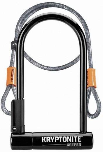 Candado de Bicicleta KRYPTONITE U-lock Keeper 12 Standard con Cabo De Flex 4 (Llaves)