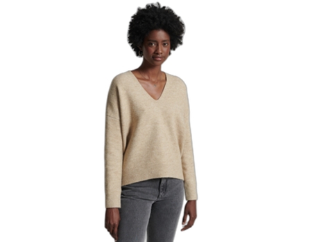 Camiseta SUPERDRY Poliéster Mujer (40 - Beige)