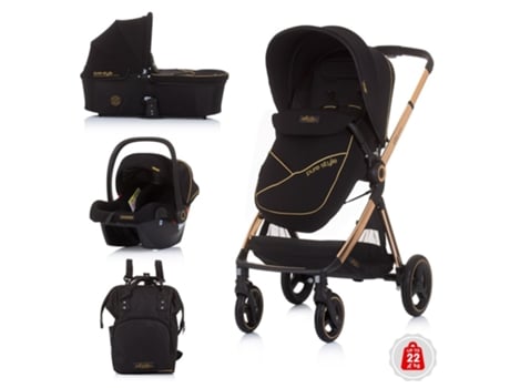 Carrito De Bebé Elite Tres Piezas De CHIPOLINO Ebony