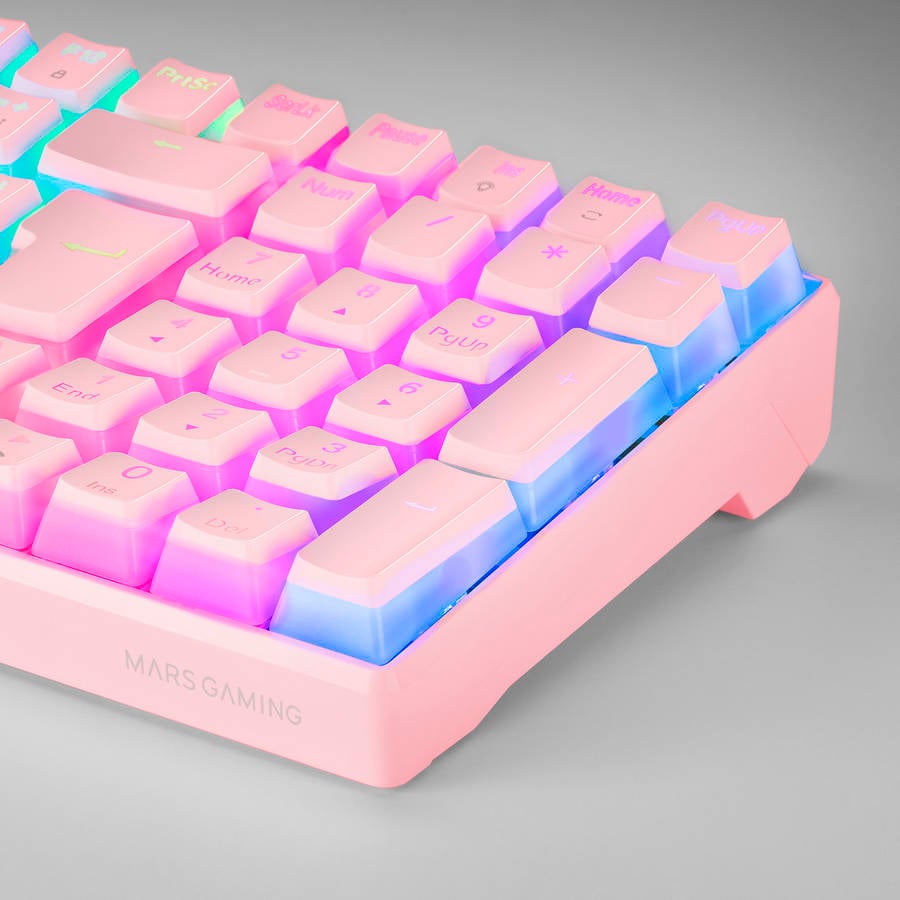 Teclado Gaming MARS Mkultrapres3 (Mecánico - Español - Rosa)