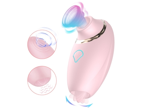 Vibrador de masaje de succión para lamer la lengua 2 en 1 con 7 modos para mujeres (rosa) VEANXIN