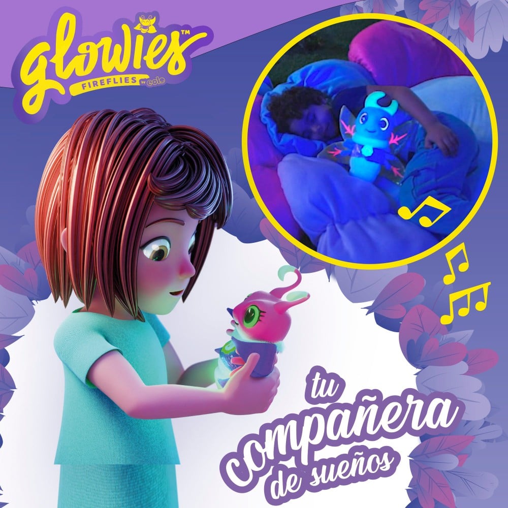 Glowies Peluche Con luz y sonido para dormir color azul 49961 musical nocturna infantil bebes