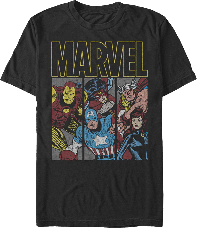 Camiseta de Hombre SUPERHEROMARVEL Avengers Panels Marvel Algodón (M)