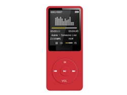 S/MARCA Lector MP3 Grabadora de estudiante ultrafina de radio FM externa sin pérdidas portátil Bluetooth Rojo 4Gb