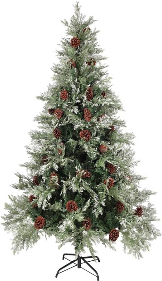 Árbol de Navidad VIDAXL con LED y Piñas (Verde - 105x195 cm)