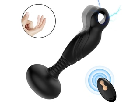 Vibrador de control remoto con descarga eléctrica y 10 modos de vibración para adultos (negro) VEANXIN