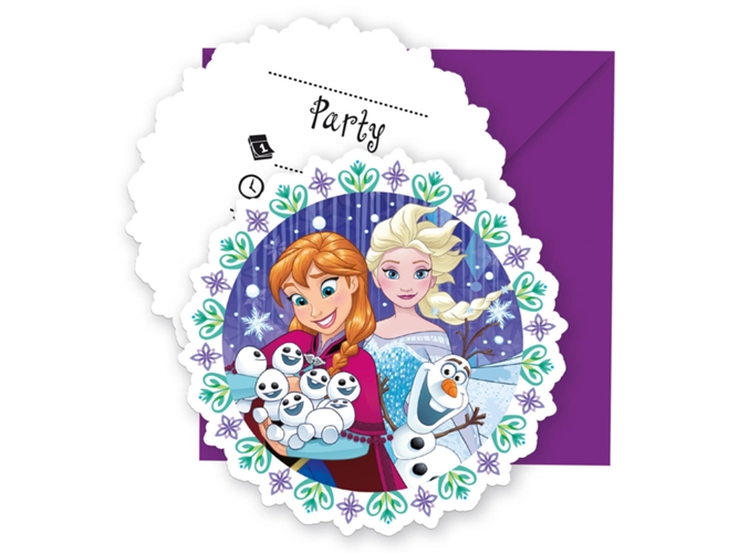 Folat B.v. Invitaciones de copos nieve frozen – 6 unidades para 87902p