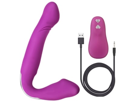 Vibrador de masaje de silicona portátil con control remoto inalámbrico para mujeres (púrpura) VEANXIN