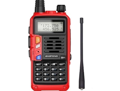 Walkie Talkie Baofeng Uv-S9 Plus Batería Recargable 2800mAh 8-10Km Alcance Vhf/Uhf Doble Banda 128 Canales 8W; Rojo