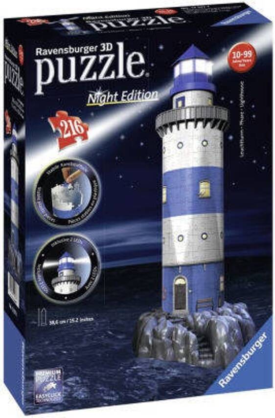 Puzzle 3D RUNADRAKE Farol: Night Edition (Edad Mínima: 10 - 216 Piezas)