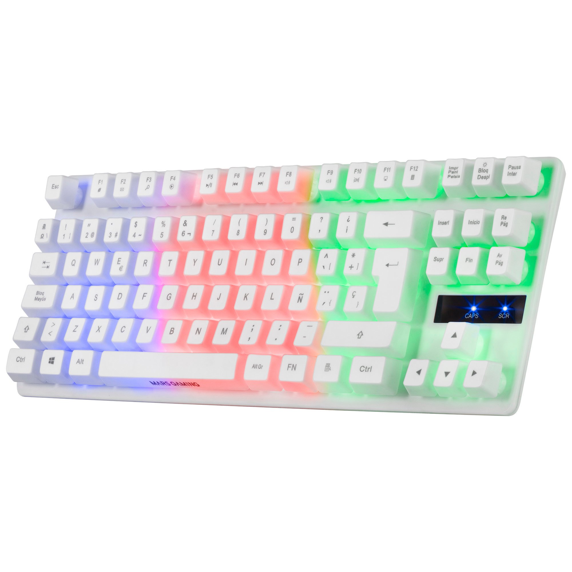 Teclado Gaming H-Mech Frgb MARS GAMING Mk02 (Blanco - Antighosting - Español)