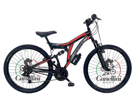 Bicicleta infantil suspensión total COLORADO 26 - 18 velocidades (Negro/rojo) BICICLETTE CANELLINI