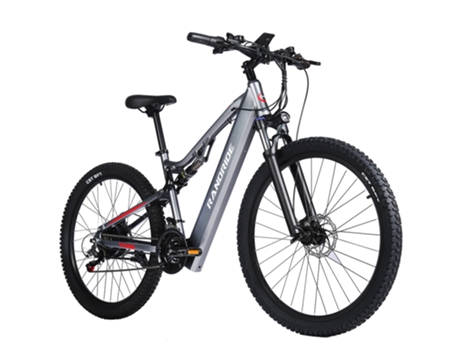 Bicicleta eléctrica 1000W YG90A/Gris 48V 17Ah/Suspensión total/Frenos hidráulicos