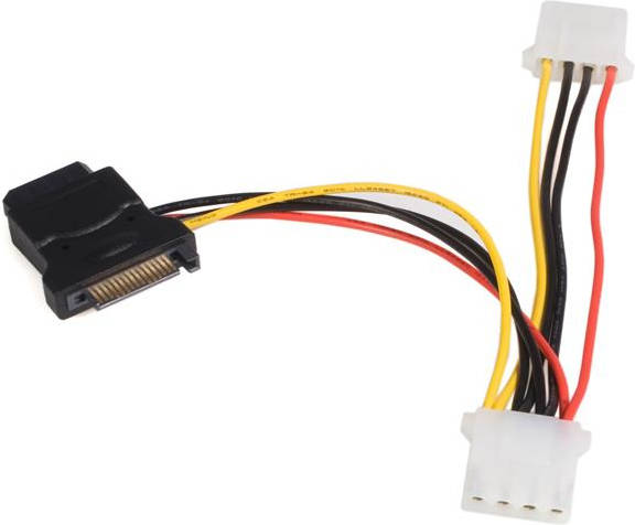 Cable STARTECH Adaptador de Cable de Alimentación SATA a LP4 con 2 LP4 Adicionales