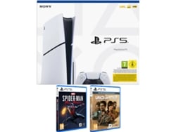 SONY PLAYSTATION Consola PS5 Slim (1 TB) + Juego Spider-Man Miles Morales + Juego Uncharted