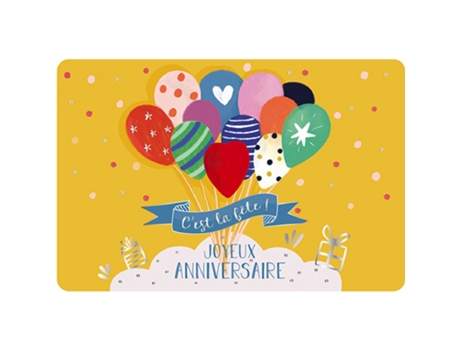 Tarjeta doble KIUB Des Plumes Et Des Fleurs Anniversaire