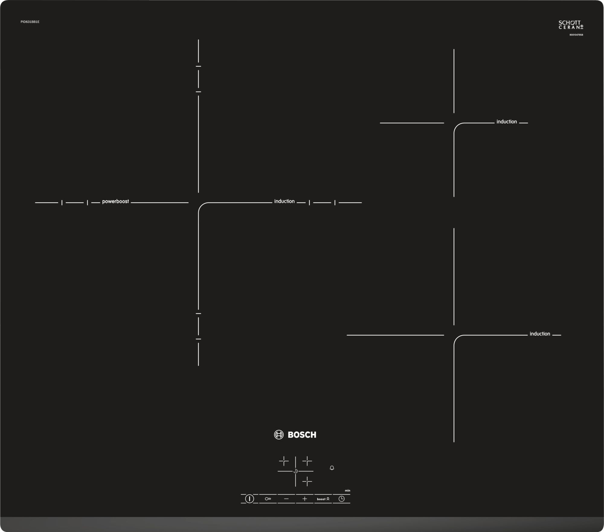 Placa de Inducción BOSCH PID631BB1E (Eléctrica - 59.2 cm - Negro)