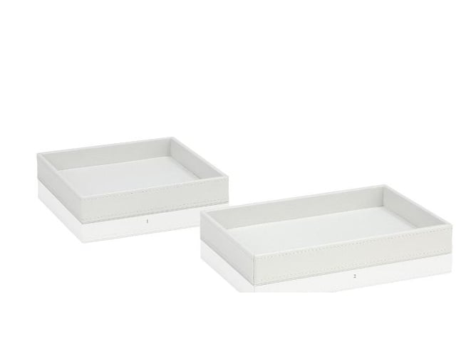 Bandeja RIVA Efecto Piel Blanco 18x18x3 cm