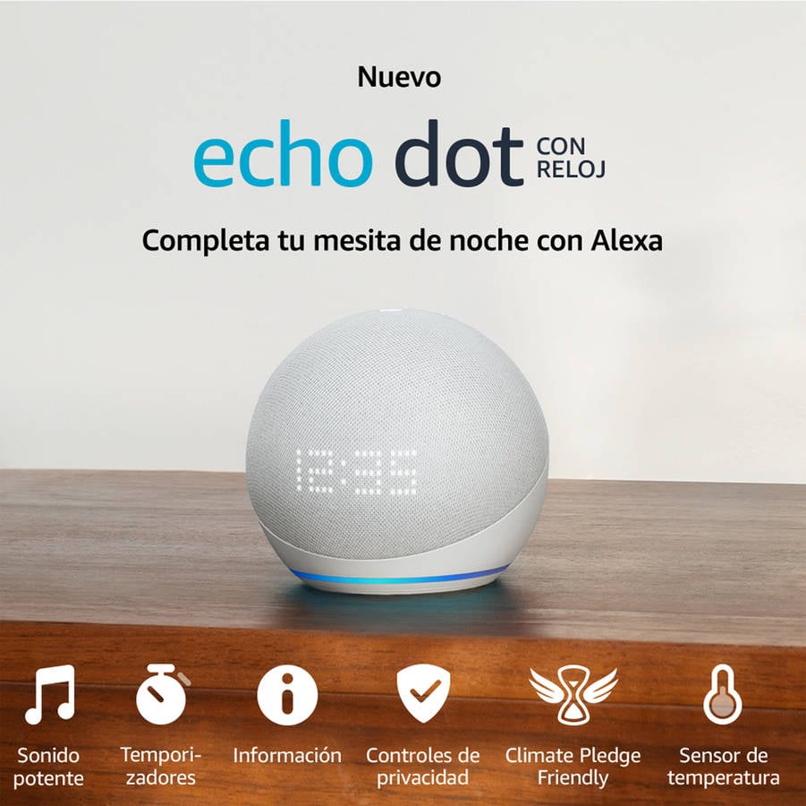 Altavoz inteligente ECHO Dot 5 Reloj (Alexa - Blanco)