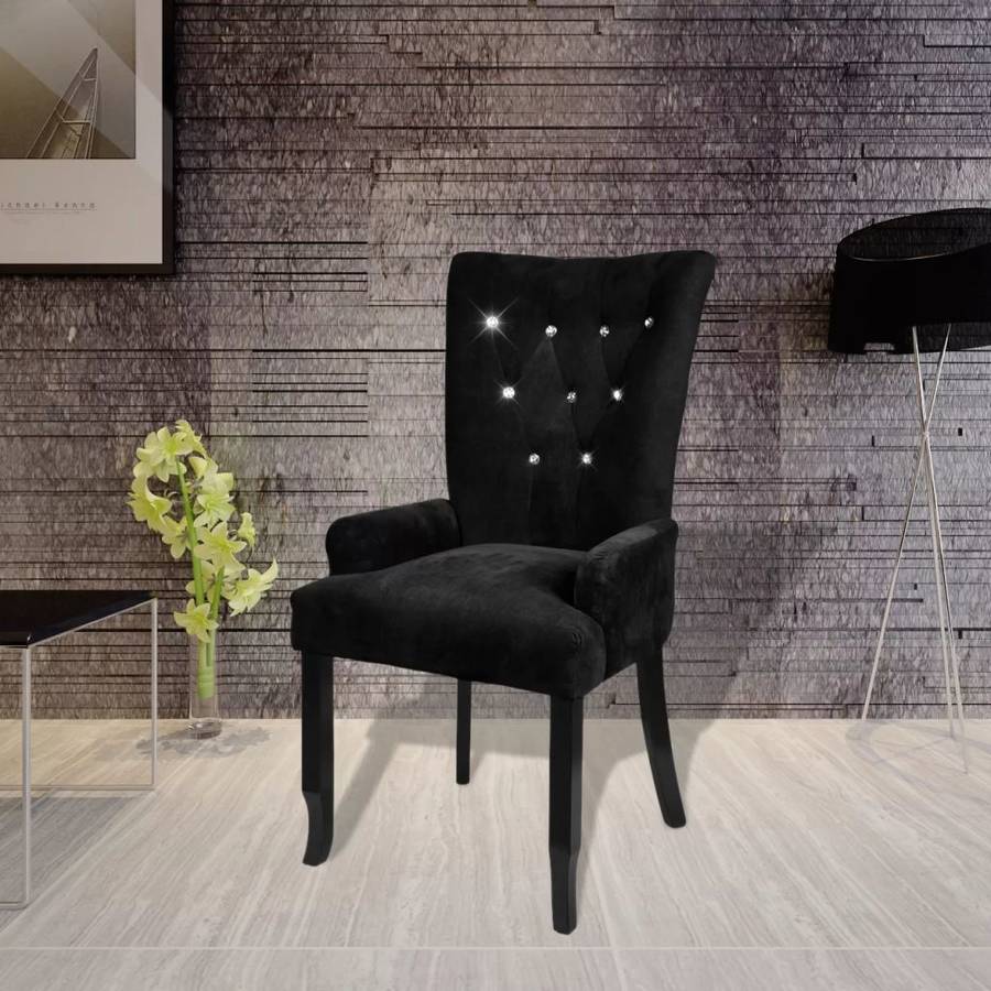 Sillón VIDAXL (Negro - Terciopelo - 54 x 56 x 106 cm)