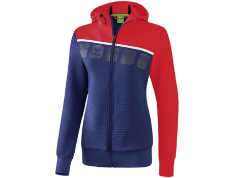 Chaqueta Entrenamiento con Capucha Mujer ERIMA (Azul, Rojo y Blanco - 36)