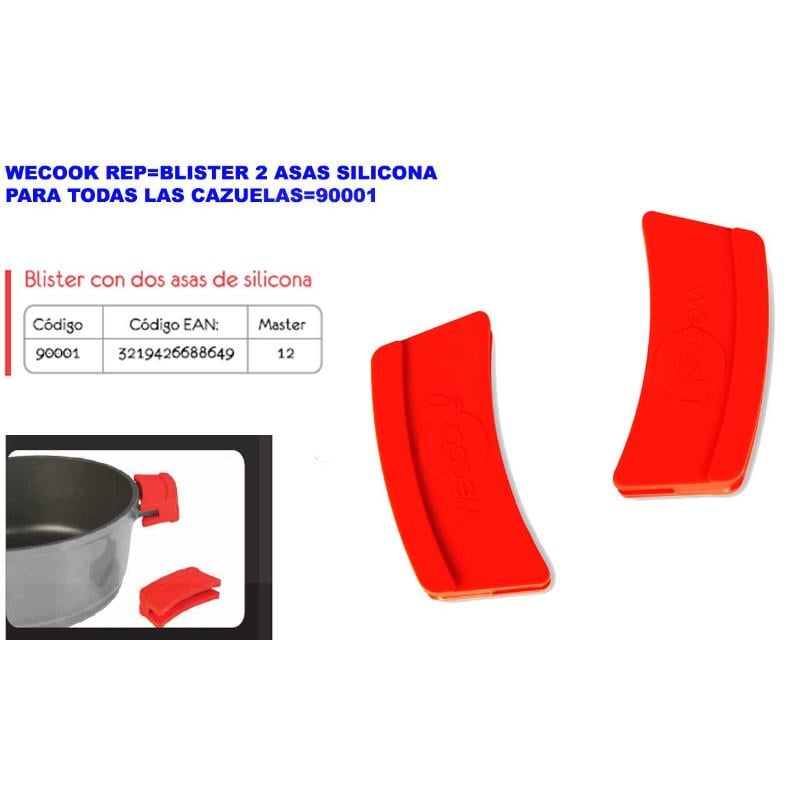 Wecook rep blister 2 asas silicona para todas las cazuelas 90001