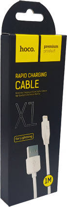 Cable HOCO X1 (Lightning - 1 m - Blanco)