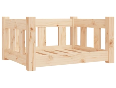 Cama para perros madera maciza de pino 55.5x45.5x28 cm VIDAXL