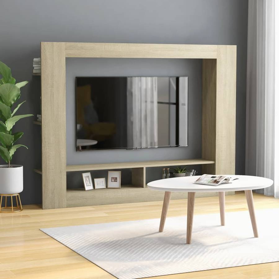 Mueble TV VIDAXL Aglomerado 800741 (152 x 22 x 113 cm - Madera - Marrón)